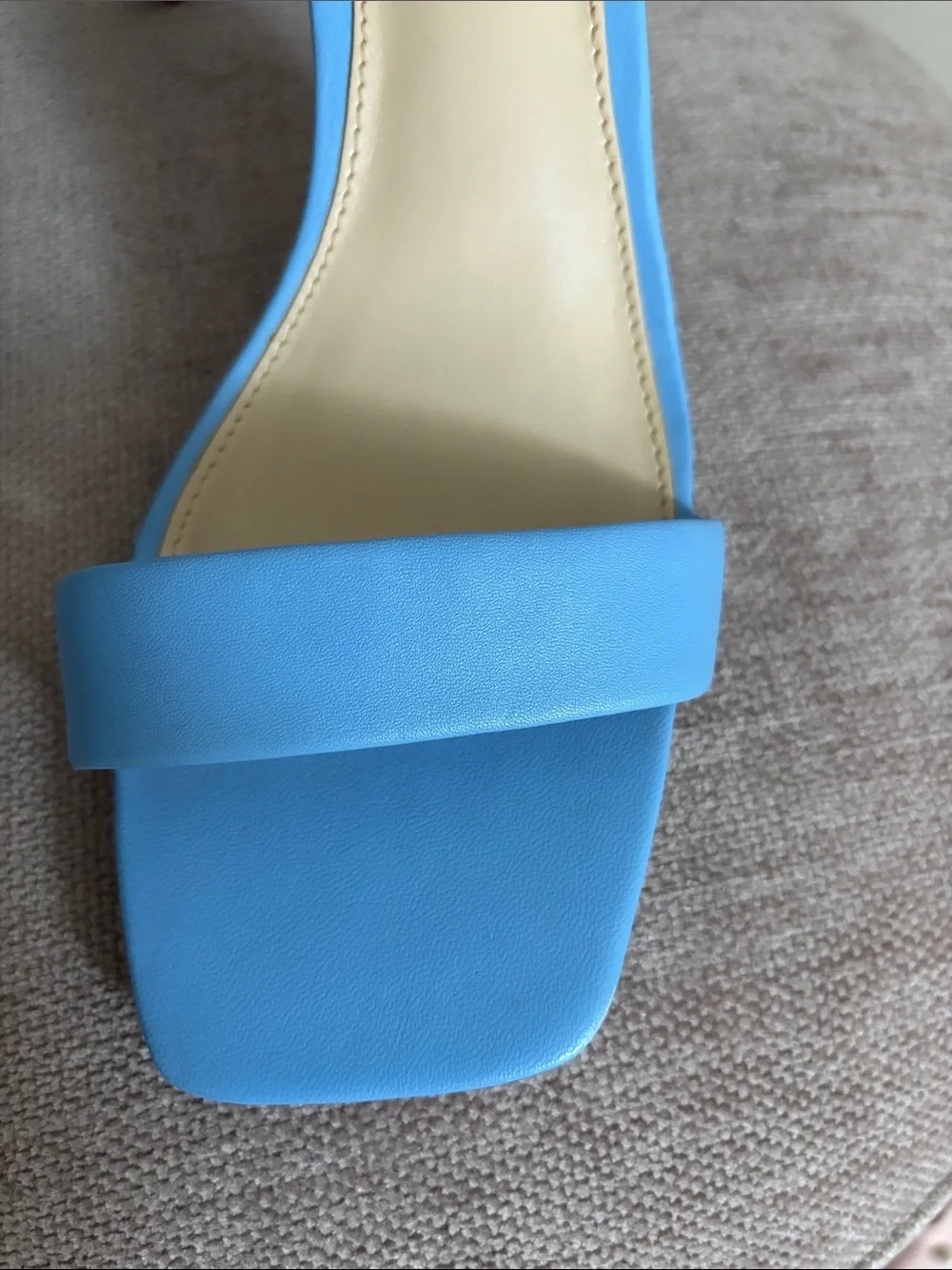 Vince Camuto Light Blue Square-Toe Ankle-Strap Block Heels